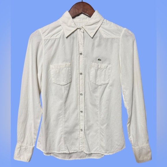 Women’s Lacoste Vintage Y2K Size 36 Long Sleeve Snap Button Button Up Western - Picture 1 of 16
